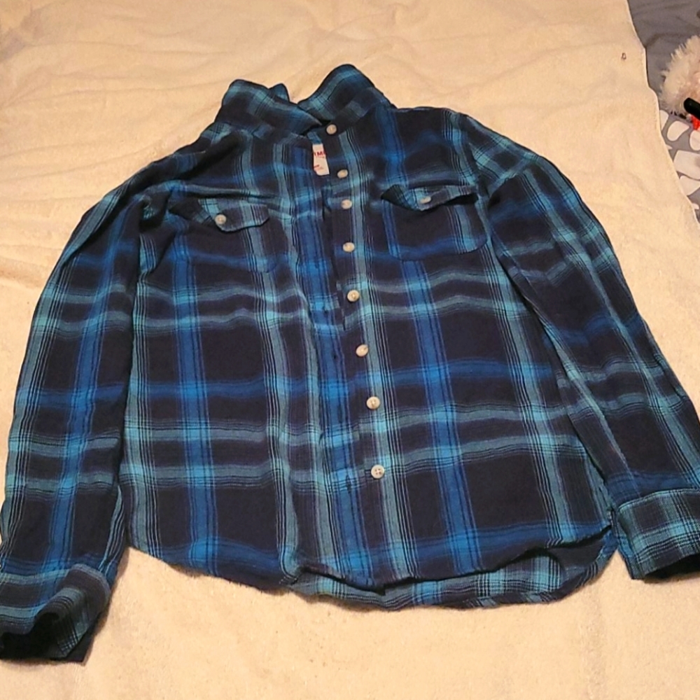 Mossimo Blue Flannel Button Up shirt